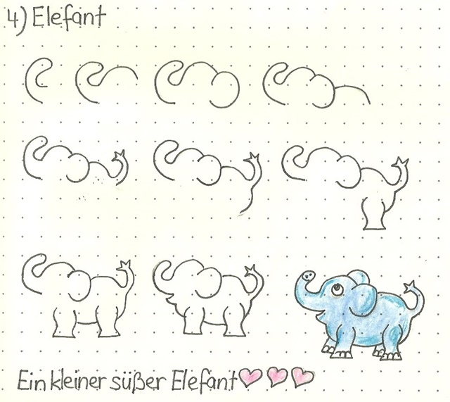 Tiere Zeichnen Die Zweite K nguru Und Elefant Zeichnen Leicht Gemacht